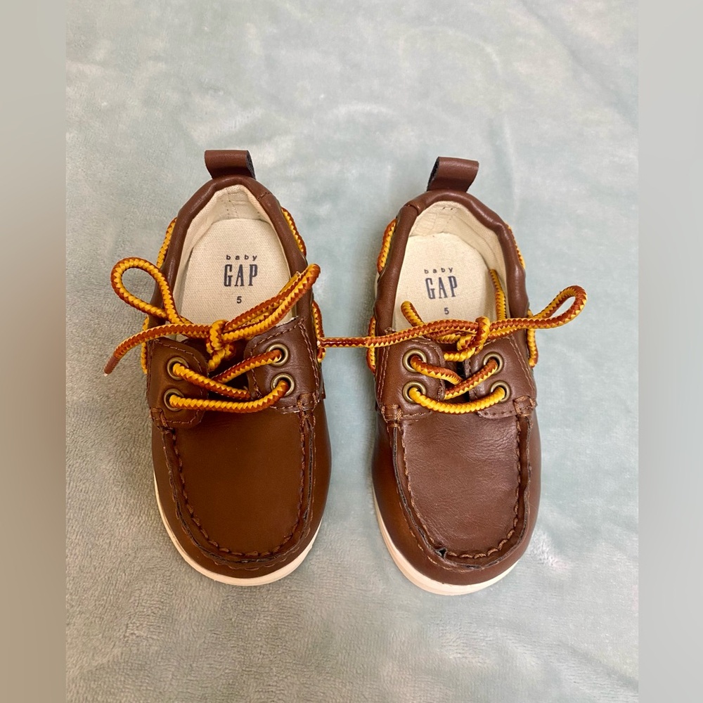 Baby GAP Boys Brown Boat Shoe Sneaker Loafer Size 5